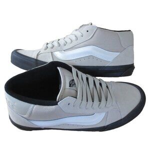 Vans Men's Knu Skool Peyote Beige White Mid Suede Nylon Skate Shoes size 12 NIB